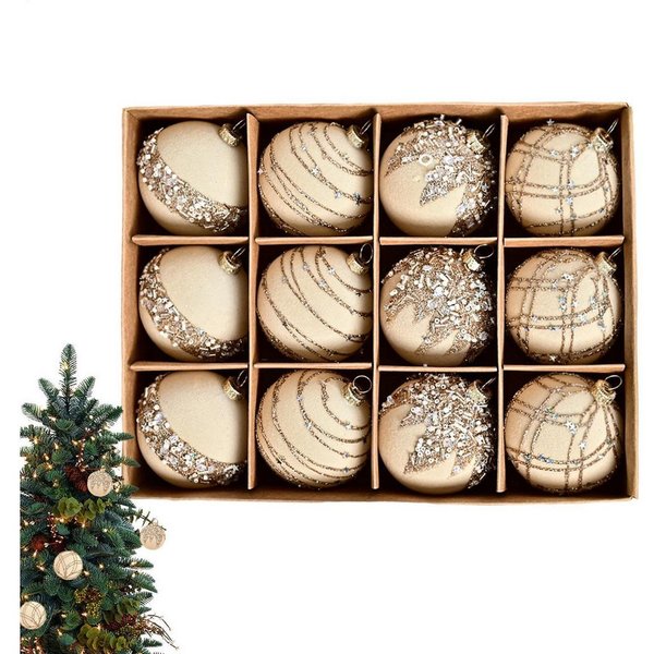 Cachito Weihnachtsbaumkugel Weihnachtsdeko Weihnachtskugeln 12-teiliges Set,Weihnachtsbaumschmuck
