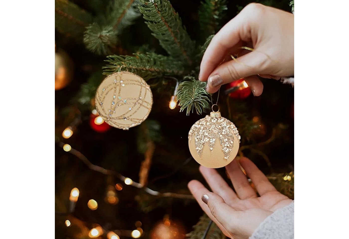Cachito Weihnachtsbaumkugel Weihnachtsdeko Weihnachtskugeln 12-teiliges Set,Weihnachtsbaumschmuck – Bild 4 von 5