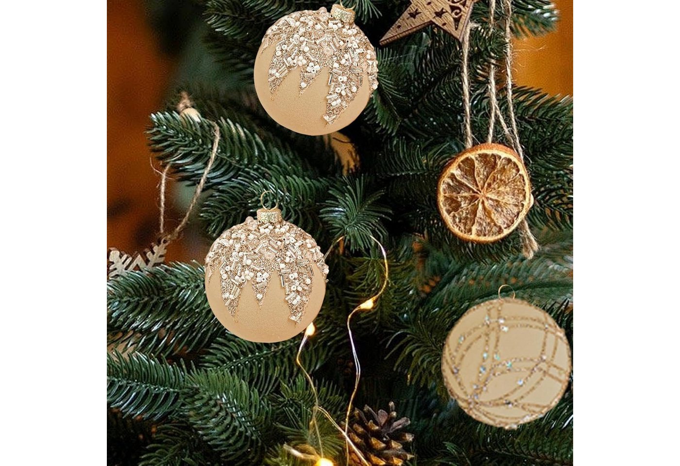Cachito Weihnachtsbaumkugel Weihnachtsdeko Weihnachtskugeln 12-teiliges Set,Weihnachtsbaumschmuck – Bild 5 von 5