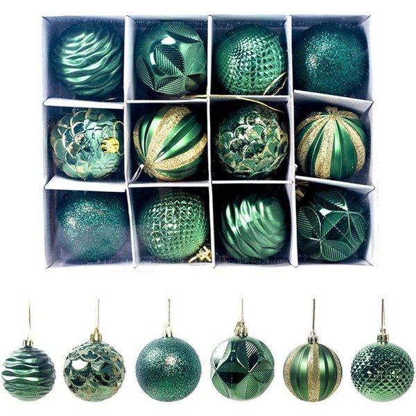Cachito Weihnachtsbaumkugel Weihnachtskugeln Weihnachtsdeko 12-teiliges Set, Christbaumschmuck