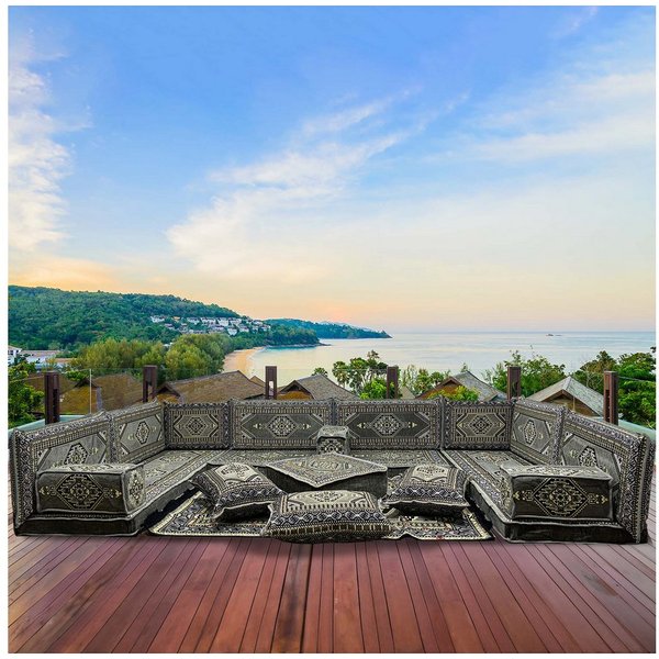 CaddeBuy Sofa Orientalische Möbel, Sitzecke, Orientalisches Sofa, Sitzkissen, 19 Teile
