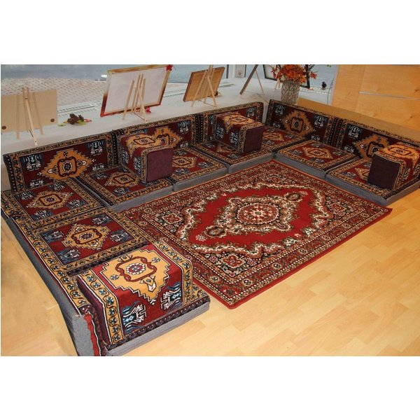 CaddeBuy Sofa Orientalische Sitzecke, Sark Kösesi, Henna-Dekokissen, Arabisches Sofa, 21 Teile