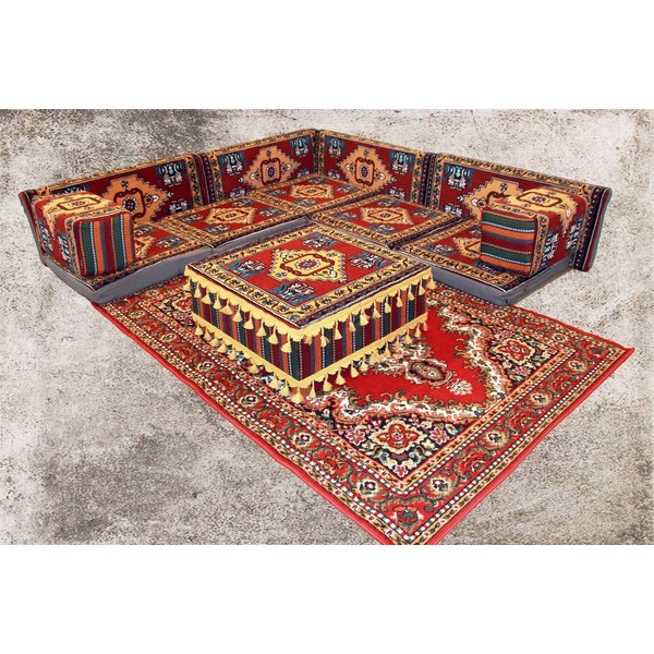 CaddeBuy Sofa Orientalisches Sofa, Boden Sofa, Sitzkissen, Arabische Sitzecke, 13 Teile