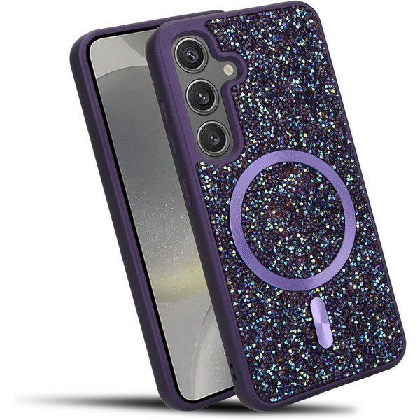 Cadorabo Handyhülle Samsung Galaxy S25, Hülle Schutzhülle Case Cover kompatibel mit Magsafe Diamant Glitzer