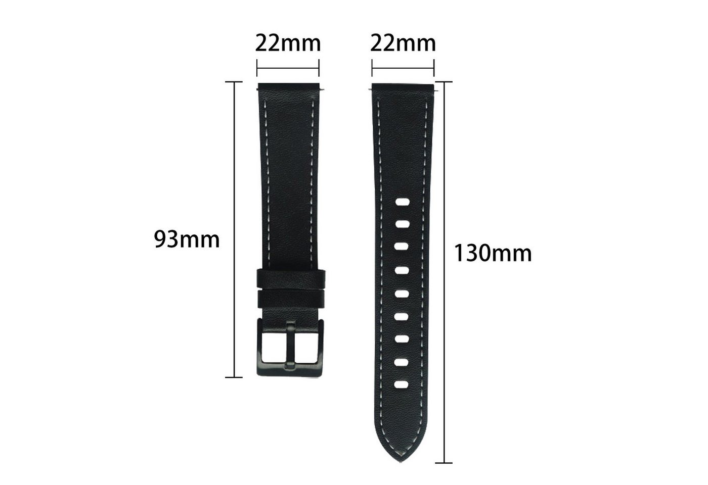 Cadorabo Smartwatch-Armband, Smartwatch Ersatzarmband - 22mm - Leder – Bild 2 von 5