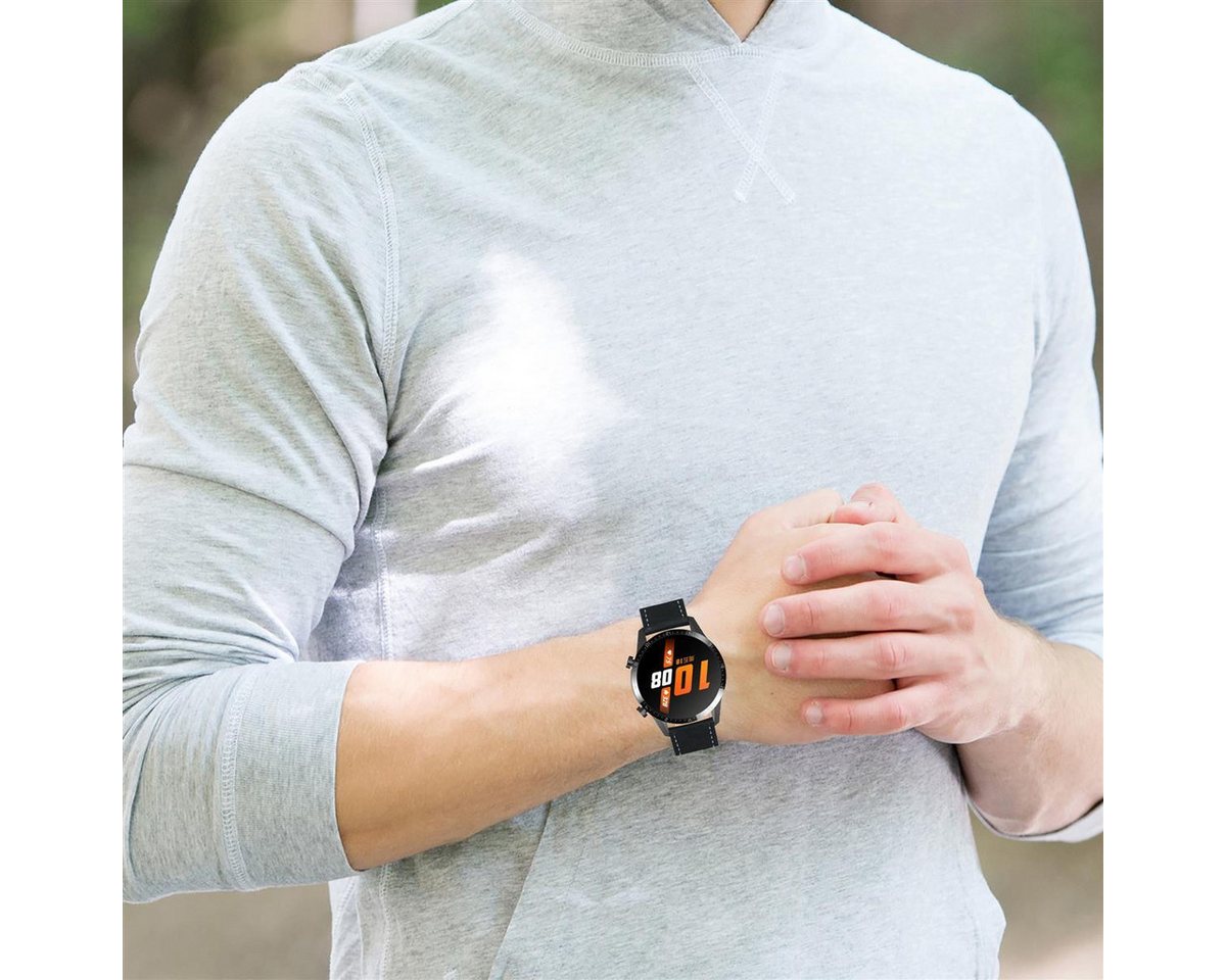 Cadorabo Smartwatch-Armband, Smartwatch Ersatzarmband - 22mm - Leder – Bild 4 von 5