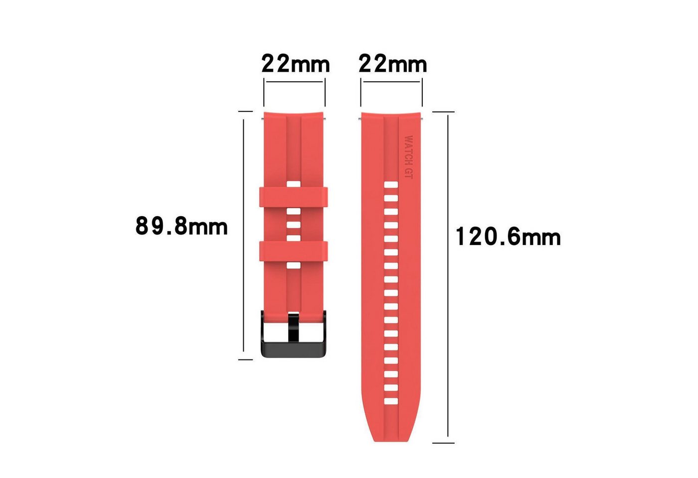 Cadorabo Smartwatch-Armband, Smartwatch Ersatzarmband - 22mm - Silikon – Bild 2 von 5