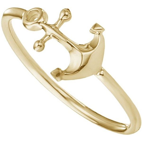 CAÏ Fingerring 925/- Silber vergoldet Anker