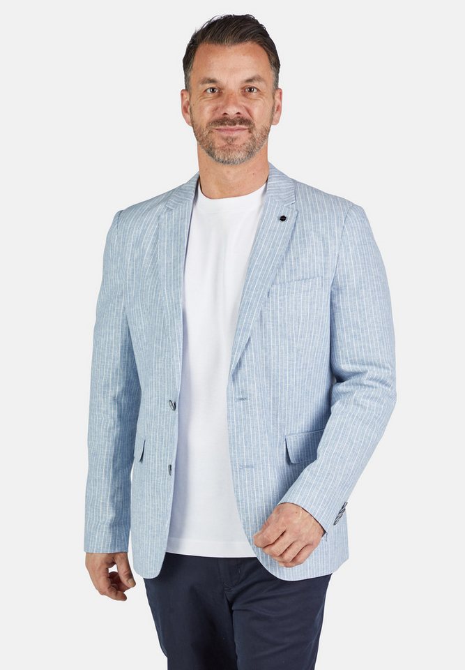 Calamar Sakko Sakko Leinen Stripe – Bild 4 von 5