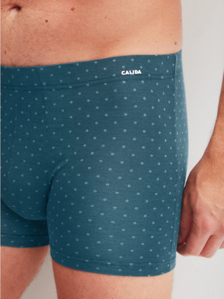 CALIDA Boxershorts Cotton Code Design breiter Bund, gemustert, eng, bequem, mit Logodruck, Baumwollmix – Bild 5 von 5