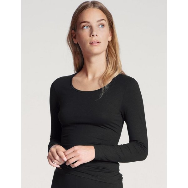 CALIDA Langarmshirt Natural Comfort elastisch, weich, langärmelig, Rundhals-Ausschnitt, atmungsaktiv