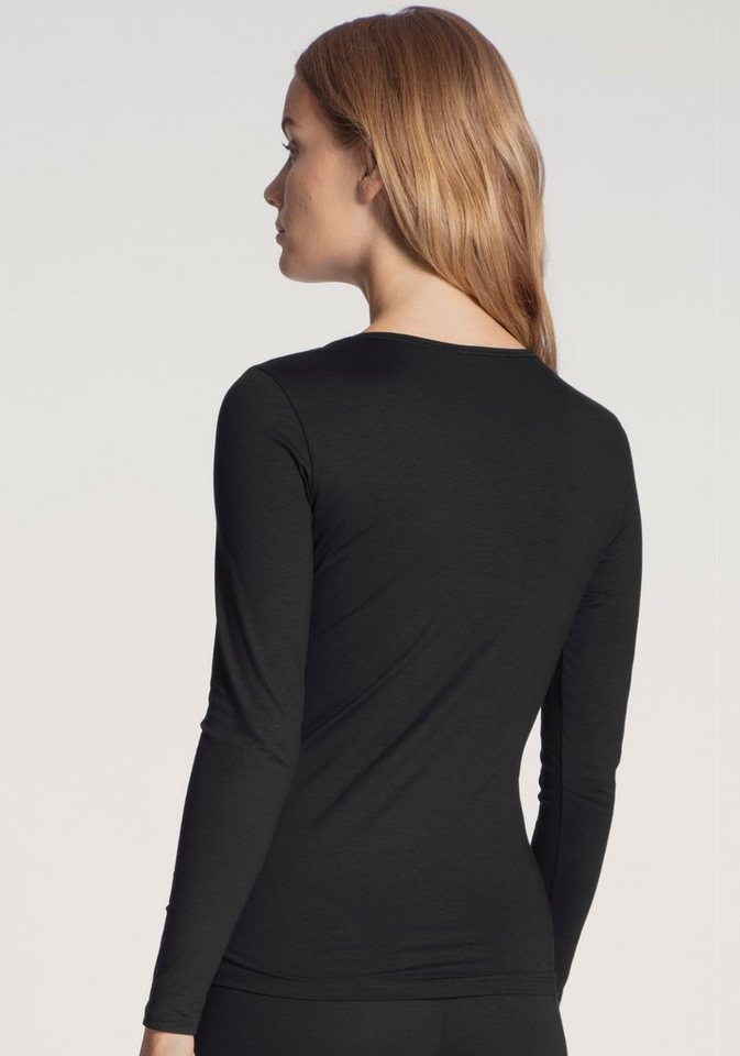 CALIDA Langarmshirt Natural Comfort elastisch, weich, langärmelig, Rundhals-Ausschnitt, atmungsaktiv – Bild 3 von 5