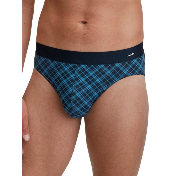 CALIDA Minislip Cotton Code Design breiter Bund, mit Druck, eng, kurz, mit Logo, Baumwollmix