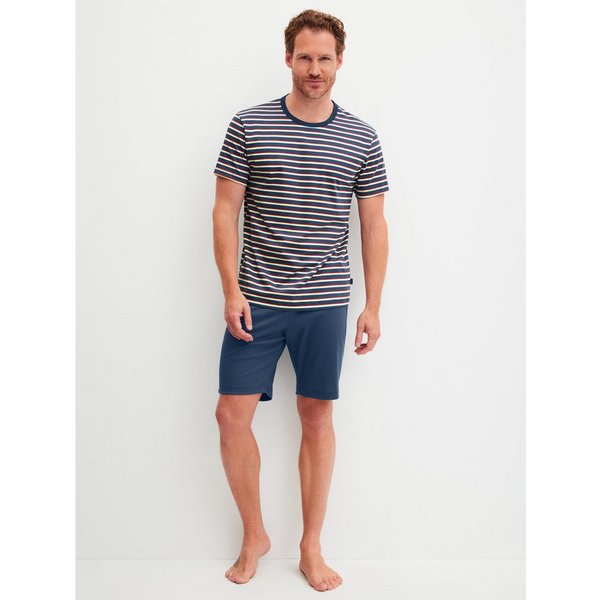 CALIDA Pyjama Relax Streamline 1 (2 tlg) mit Rundhalsausschnitt und kurzem Arm, weich, Interlock Qualität
