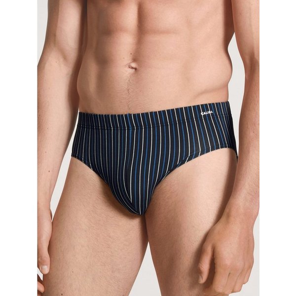 CALIDA Slip Cotton Code weicher Elastikbund, Baumwollmix, Streifen-Design