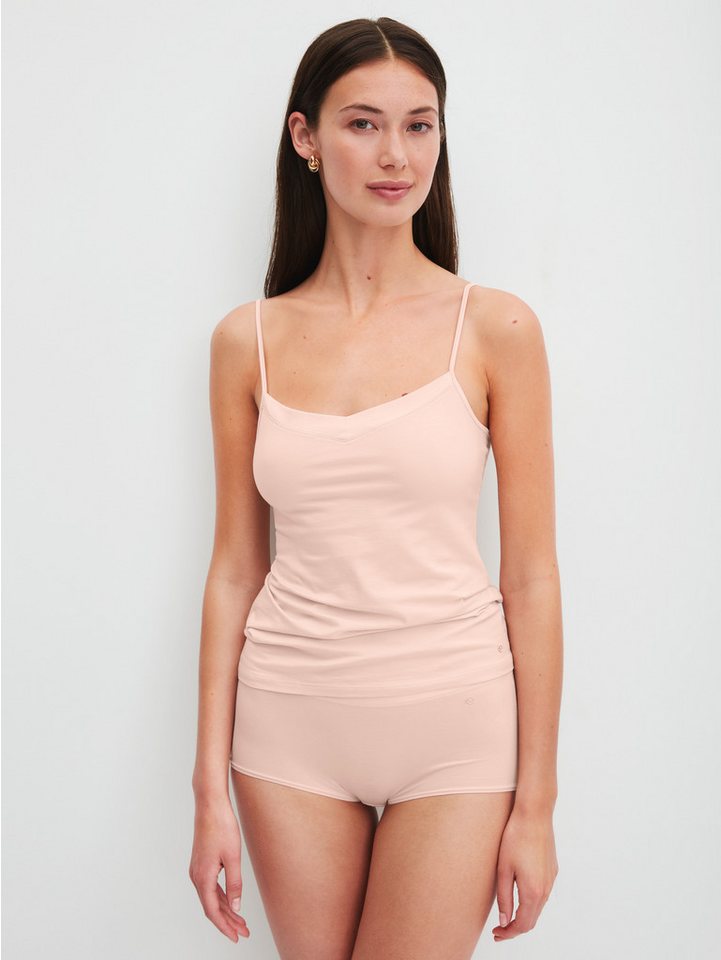 CALIDA Spaghettitop Cate Satin-Einsatz, Single Jersey Qualität, elastisch, weich, feminin – Bild 3 von 5