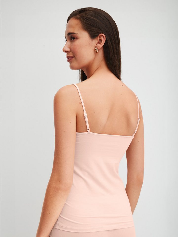 CALIDA Spaghettitop Cate Satin-Einsatz, Single Jersey Qualität, elastisch, weich, feminin – Bild 4 von 5