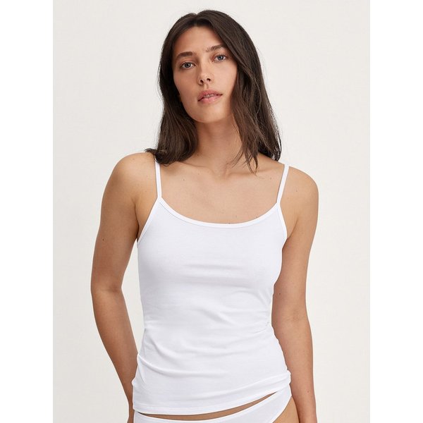 CALIDA Spaghettitop Essential Cotton tiefer Ausschnitt, Single Jersey Qualität, schmale Träger, weich