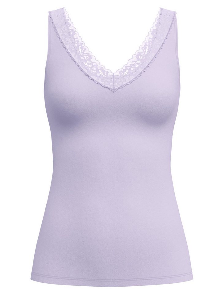 CALIDA Tanktop Natural Comfort Lace elastisch, V-Ausschnitt, weiche Spitze, breite Träger – Bild 2 von 5
