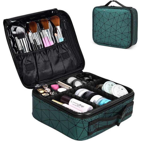 CALIYO Kosmetiktasche Portable Reise Make Up Tasche, Professionelle MakeUp Organizer Tasche, Schmink Aufbewahrung Kosmetische Wasserdicht mit Einstellbaren Teil