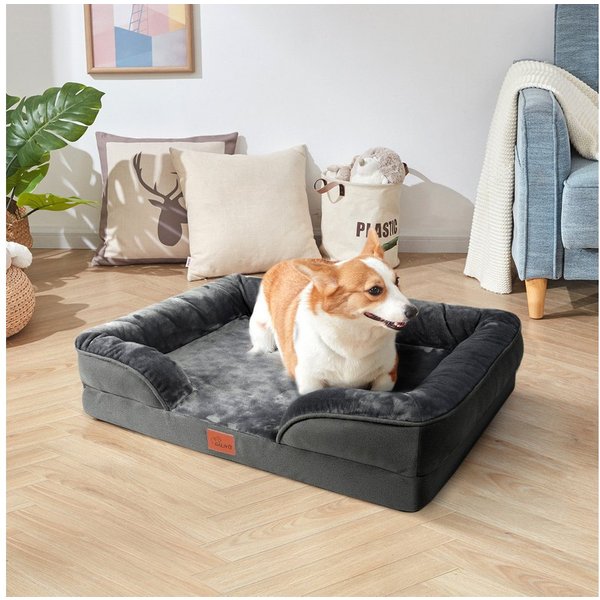 CALIYO Tierbett orthopädisches Hundebett Memory Foam Ergonomisches Hundesofa, Hundesofa mit rutschfest abnehmbarem waschbarem Bezug