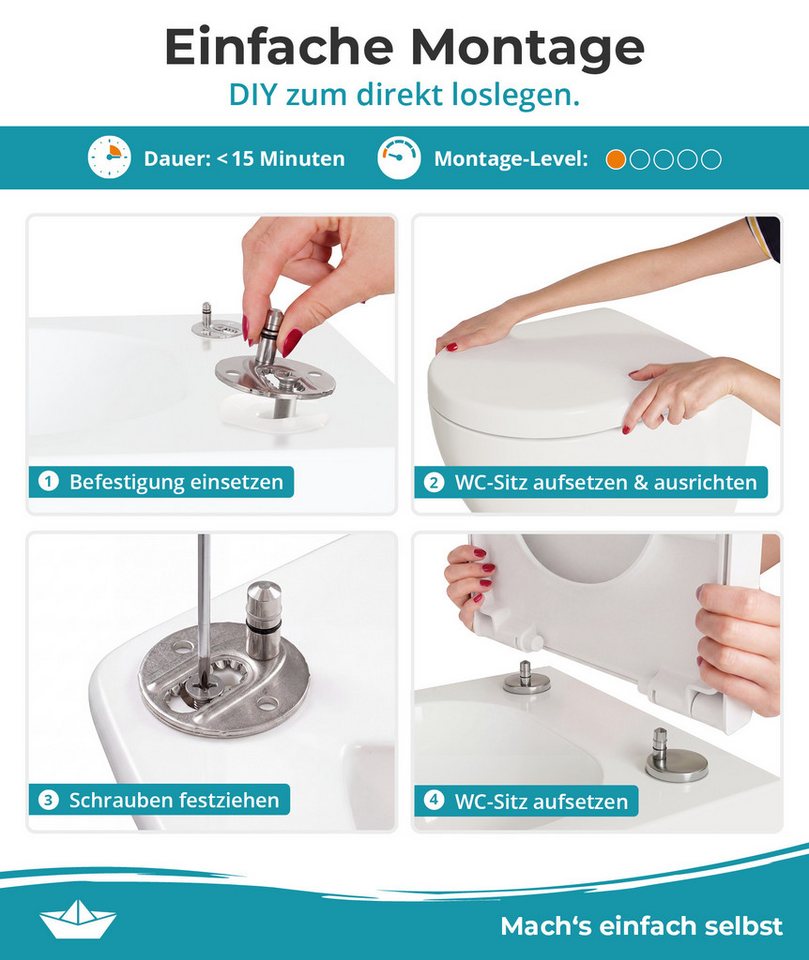 Calmwaters WC-Sitz Duravit ME by Starck, Für Duravit ME by Starck, Absenkautomatik, Abnehmbar, 26LP6316 – Bild 2 von 5