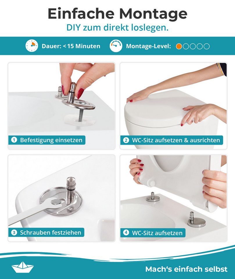 Calmwaters WC-Sitz Duravit Starck 3 & 2, D-Neo, Darling New, ME, Happy D, Für Duravit Starck 3+2, D-Neo, Darling New, ME, Happy D, 26LP6315 – Bild 2 von 5