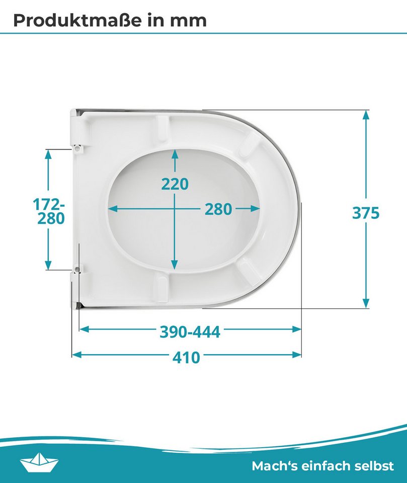 Calmwaters WC-Sitz Duravit Starck 3 & 2, D-Neo, Darling New, ME, Happy D, Für Duravit Starck 3+2, D-Neo, Darling New, ME, Happy D, 26LP6315 – Bild 5 von 5