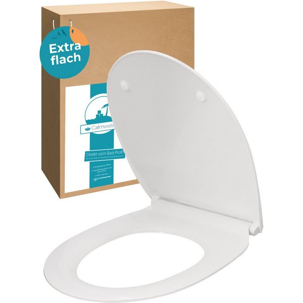 Calmwaters WC-Sitz Extra Flach, Slim, Absenkautomatik, Abnehmbar, Montage von oben, 26LP3163