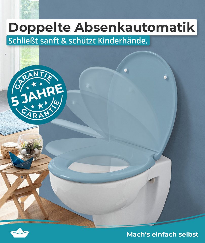 Calmwaters WC-Sitz Original, Premium, Made in EU, Absenkautomatik, bis 250 kg, Abnehmbar, 26LP6228 – Bild 3 von 5