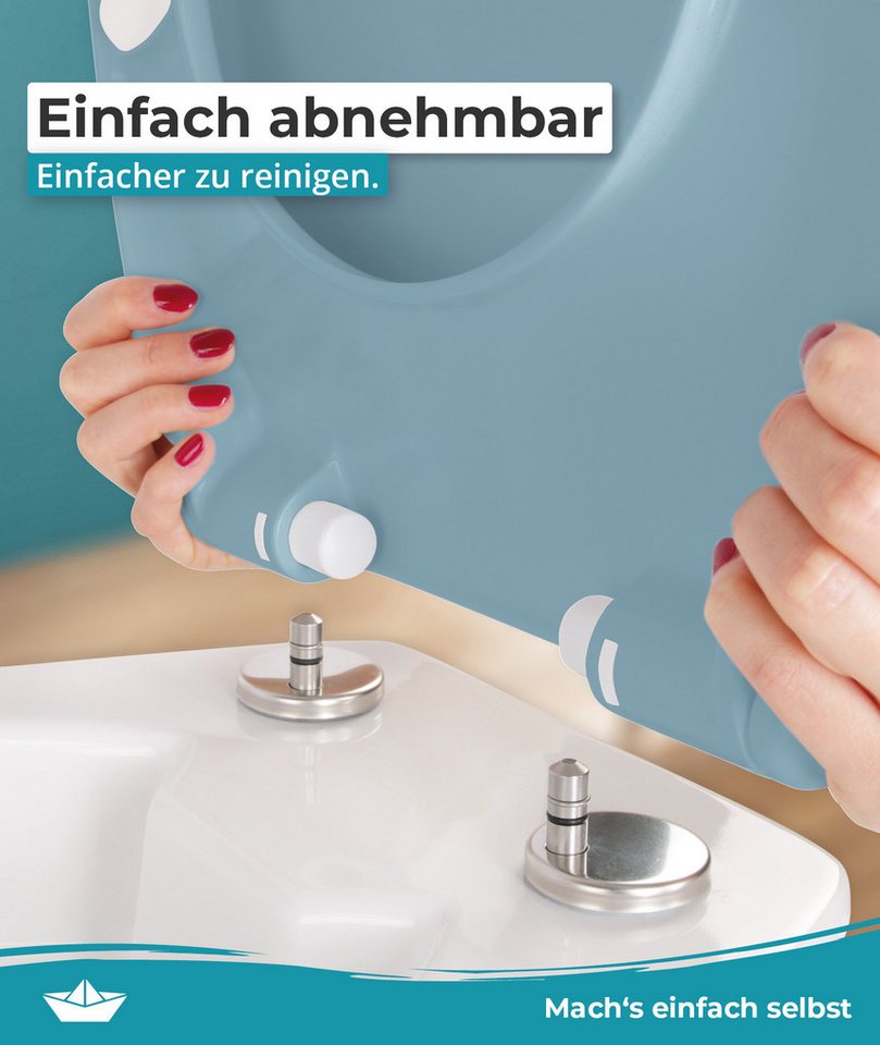 Calmwaters WC-Sitz Original, Premium, Made in EU, Absenkautomatik, bis 250 kg, Abnehmbar, 26LP6228 – Bild 4 von 5