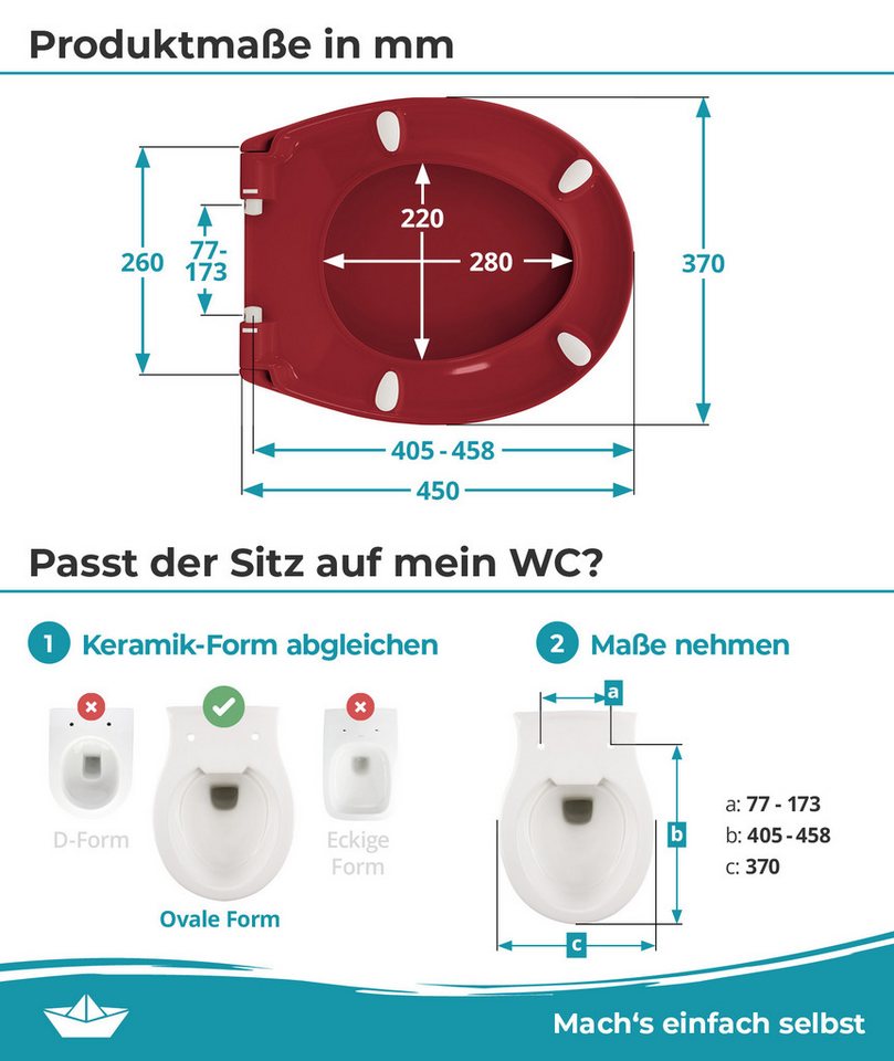 Calmwaters WC-Sitz Original, Premium, Made in EU, Absenkautomatik, bis 250 kg, Abnehmbar, 26LP6209 – Bild 5 von 5
