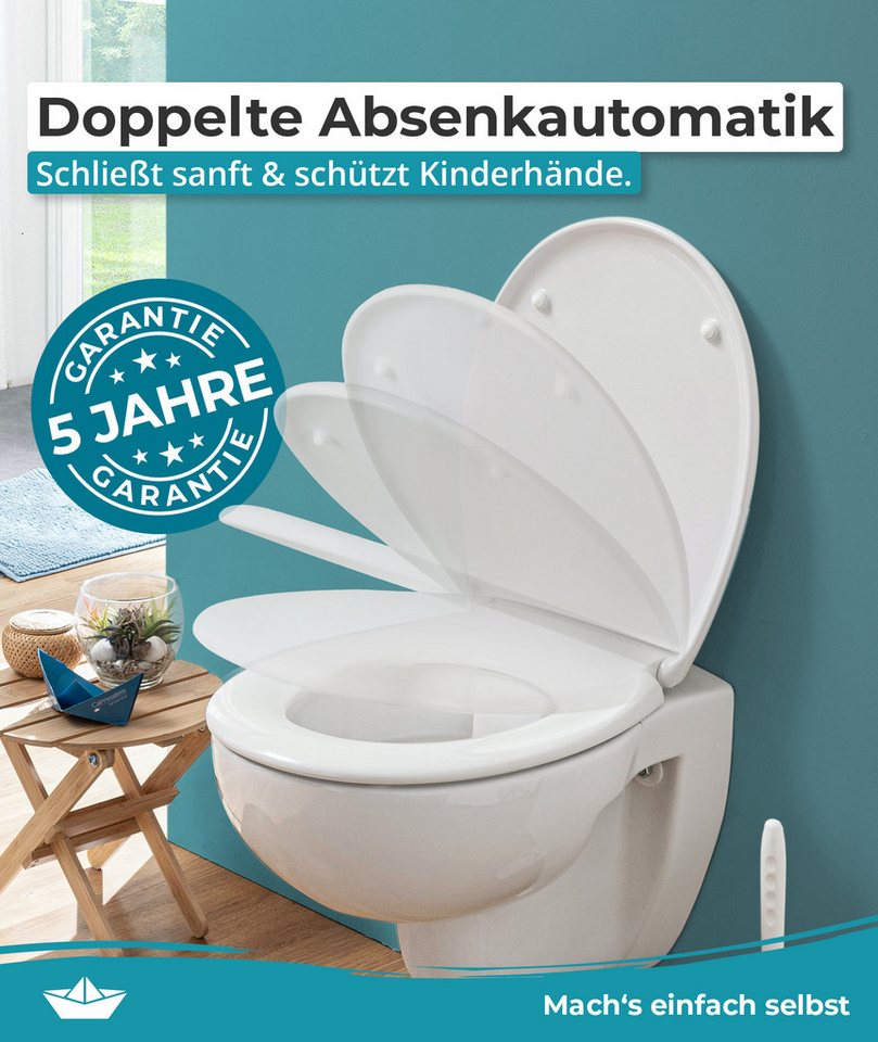 Calmwaters WC-Sitz Original, Premium, Made in EU, Absenkautomatik, bis 250 kg, Abnehmbar, 26LP2904 – Bild 3 von 5