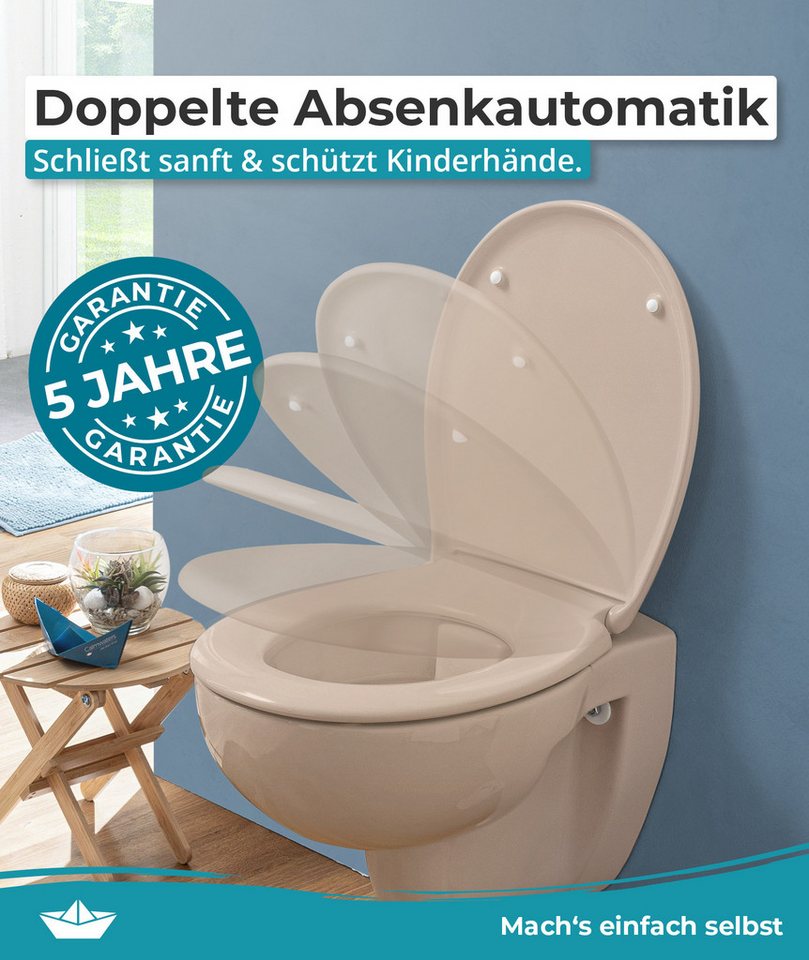 Calmwaters WC-Sitz Original, Premium, Made in EU, Absenkautomatik, bis 250 kg, Abnehmbar, 26LP6139 – Bild 3 von 5