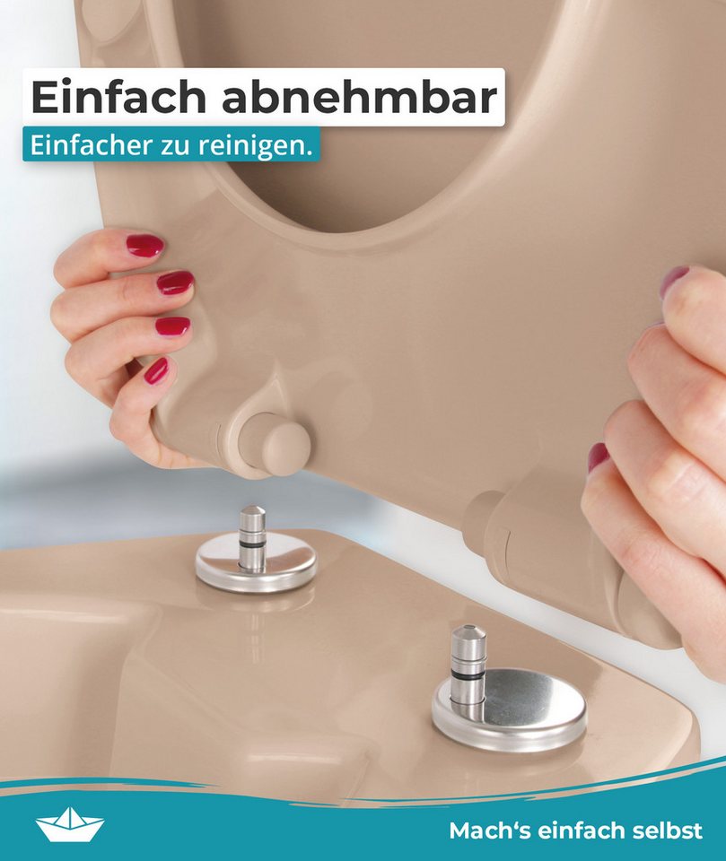 Calmwaters WC-Sitz Original, Premium, Made in EU, Absenkautomatik, bis 250 kg, Abnehmbar, 26LP6139 – Bild 4 von 5