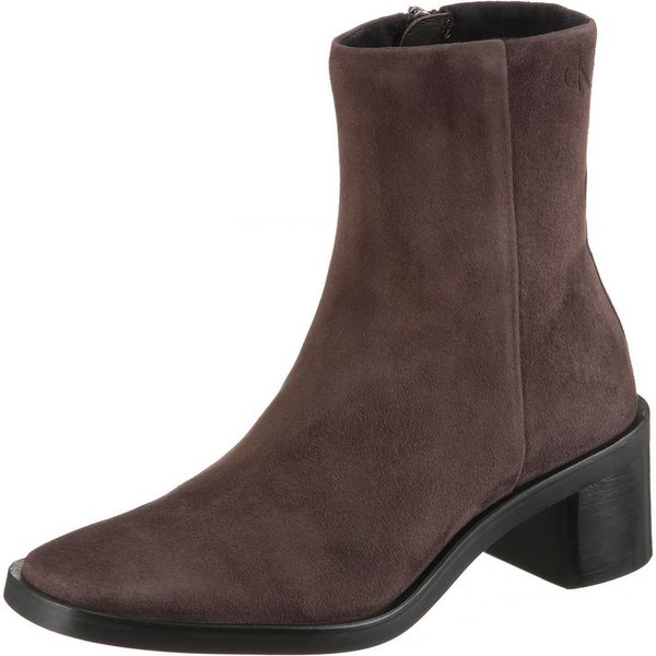 Calvin Klein BLOCK HEEL ZIP BOOT SUE Stiefelette Klassik-Boots, Blockabsatz, mit seitlichem CK-Logo am Schaft