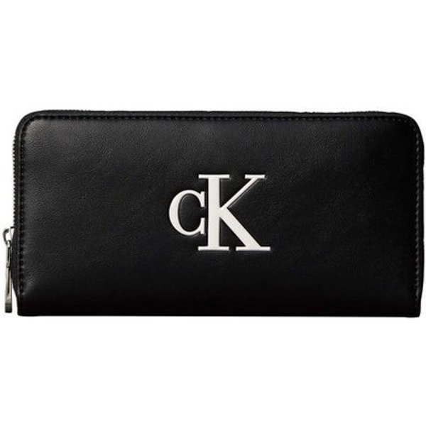 Calvin Klein Geldbörse BOLD CK LONG ZIP AROUND, Portemonnaie, Money Pocket mit weißem CK-Logo