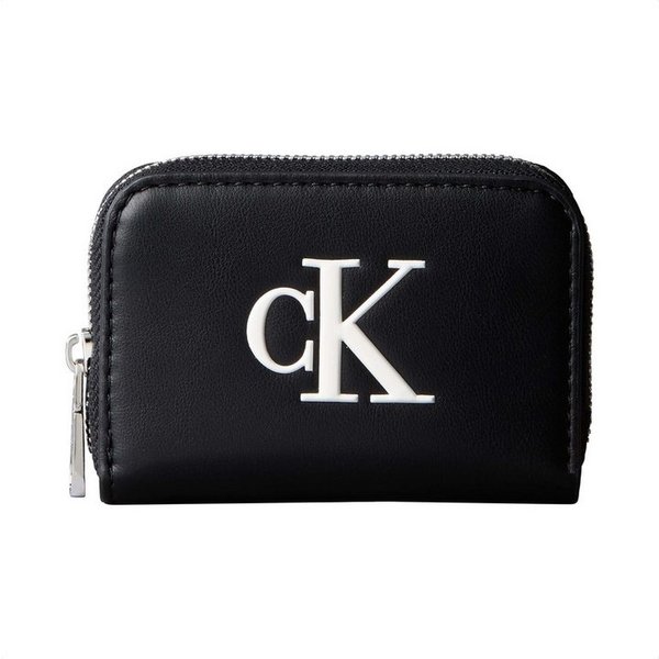 Calvin Klein Geldbörse BOLD CK MEDIUM ZIP AROUND, Mini Portemonnaie, Geldbeutel, Money Pocket mit CK-Logo