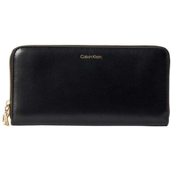 Calvin Klein Geldbörse CK PULLER LARGE ZIP AROUND, Damen-Geldbeutel, Portemonnaie, mit Logoschriftzug