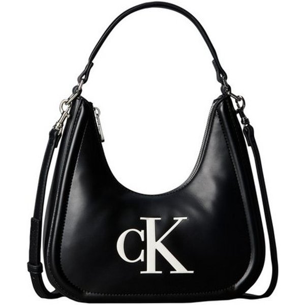 Calvin Klein Hobo BOLD CK SMALL CRESCENT BAG, Mini Bag, Henkeltasche mit Schulterriemen und CK-Logo