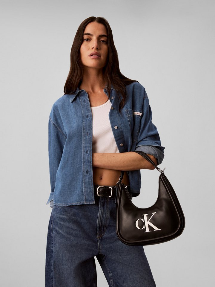 Calvin Klein Hobo BOLD CK SMALL CRESCENT BAG, Mini Bag, Henkeltasche mit Schulterriemen und CK-Logo – Bild 2 von 5
