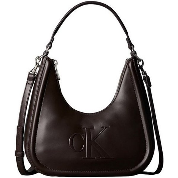 Calvin Klein Hobo BOLD CK SMALL CRESCENT BAG, Mini Bag, Henkeltasche mit Schulterriemen und CK-Logo