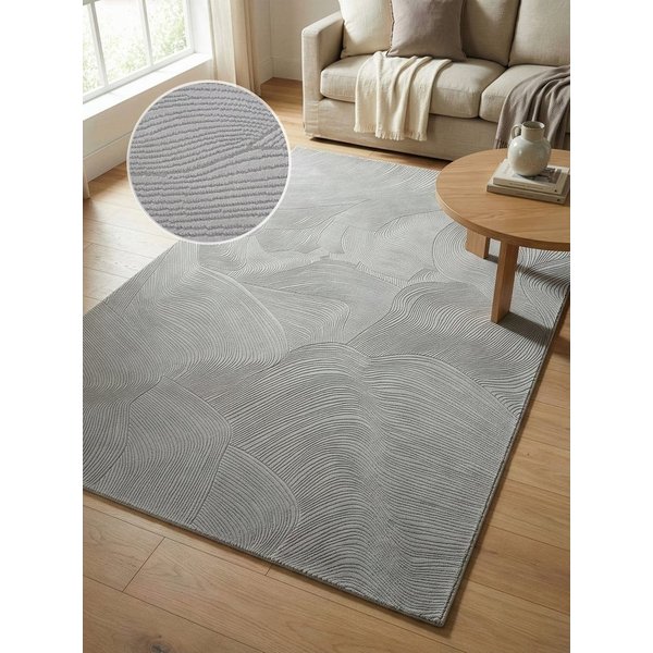Calvin Klein home Teppich Essential, Designerteppich, Wellendesign, rechteckig, Höhe: 7 mm, modern, elegantes Muster, Wohnzimmer, Schlafzimmer, Esszimmer