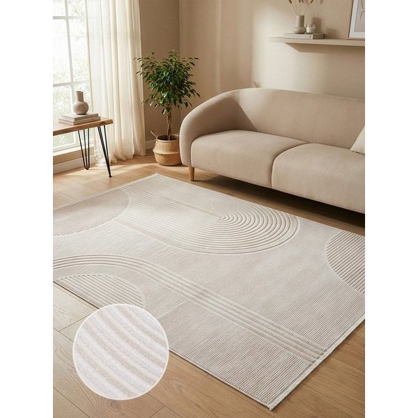 Calvin Klein home Teppich Glow, mit Fransen, Designerteppich, rechteckig, Höhe: 8 mm, Hoch-Tief, 3D Optik, skandinavischer Stil, Wohnzimmer, Schlafzimmer