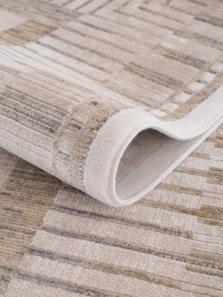 Calvin Klein home Teppich Luster, mit Fransen, Designerteppich, rechteckig, Höhe: 6 mm, Rahmen, Muster, meliert, Wohnzimmer, Schlafzimmer, Esszimmer – Bild 5 von 5