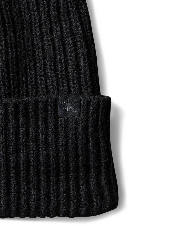 Calvin Klein Jeans Beanie mit Monogramm-Label – Bild 4 von 5