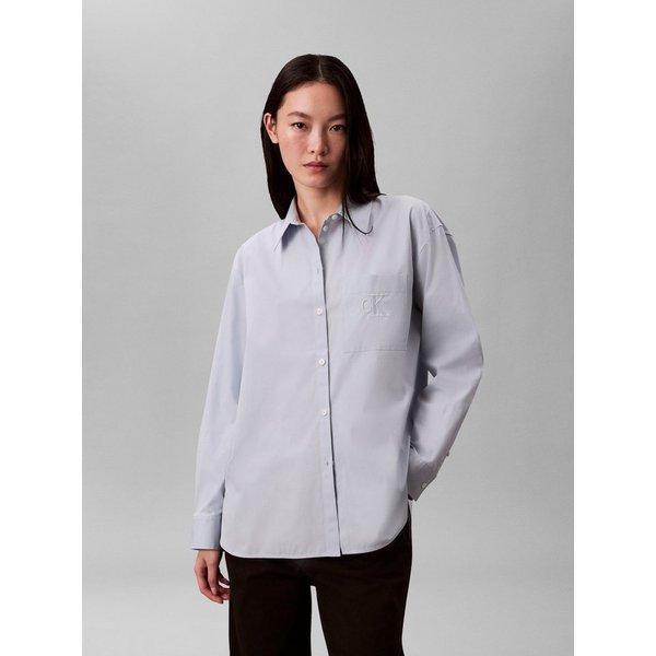 Calvin Klein Jeans Hemdbluse relaxte Passform, Stickerei auf der Brusttasche