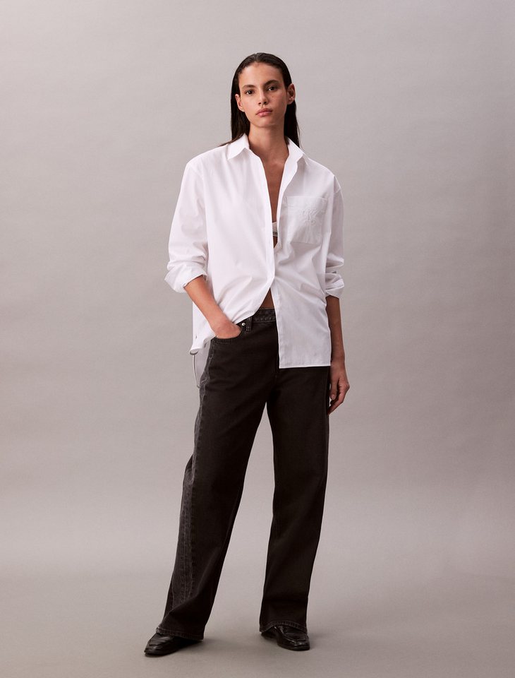 Calvin Klein Jeans Hemdbluse relaxte Passform, Stickerei auf der Brusttasche – Bild 4 von 5