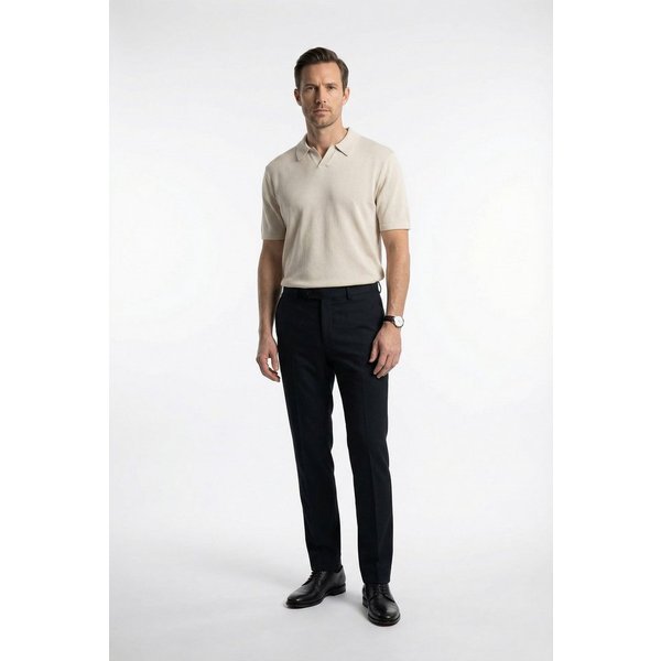 Calvin Klein Jeans Kurzarmpullover Feinstrick aus Leinenmix, Regular Fit, Polokragen