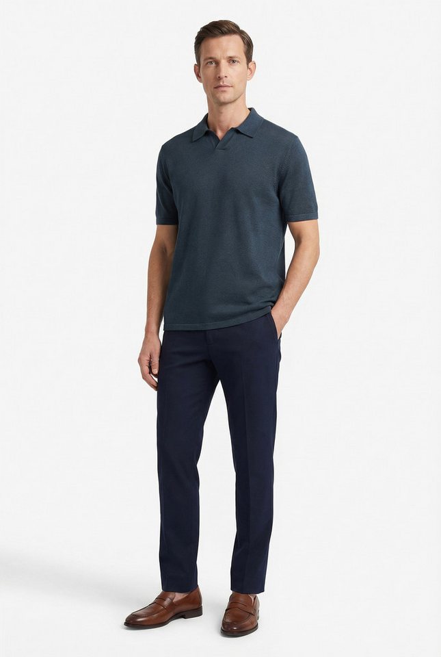 Calvin Klein Jeans Kurzarmpullover Feinstrick aus Leinenmix, Regular Fit, Polokragen – Bild 5 von 5
